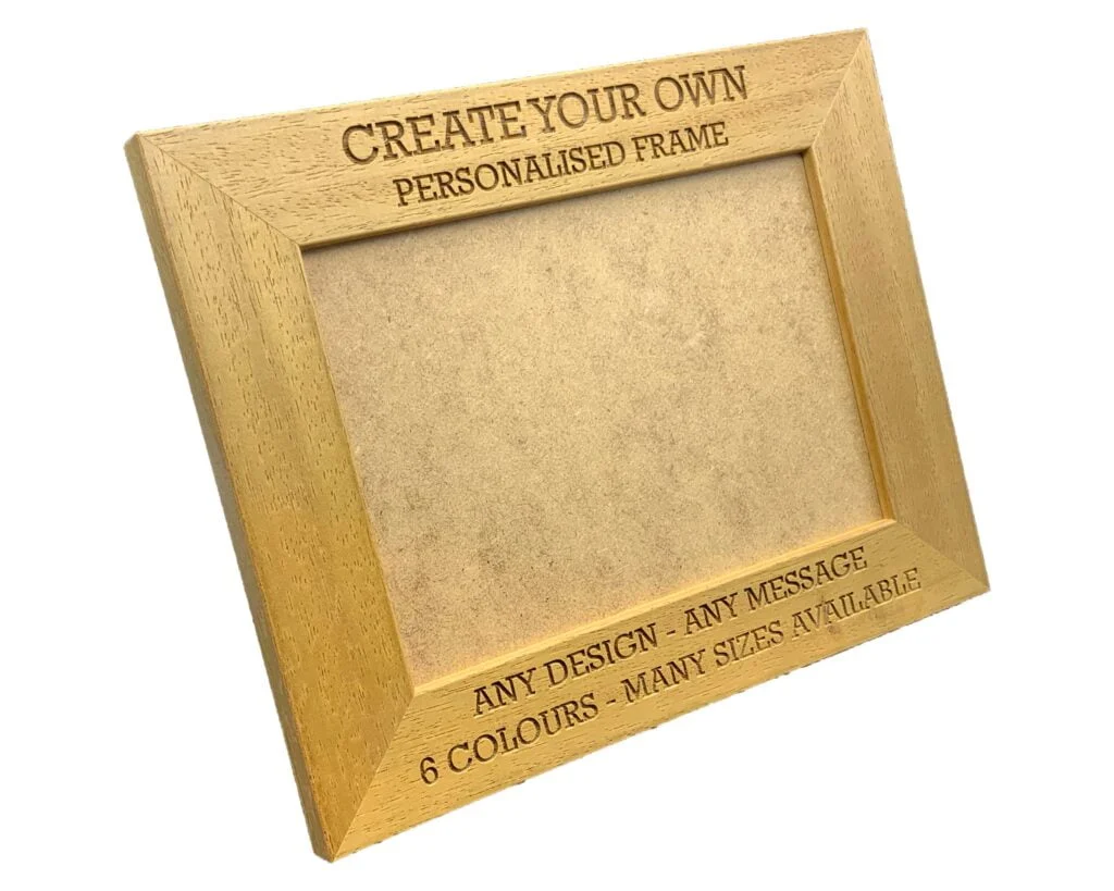 personalised photo frame in oak