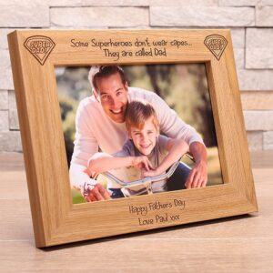 Personalised Photo Frame - Super Dad - Father's day Gift (EF48)