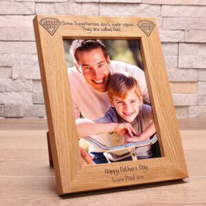 Personalised Photo Frame - Super Dad - Father's day Gift (EF48)
