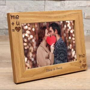 Personalised Photo frame - Me + U = Heart (EF33)