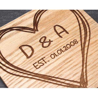 Bamboo coaster - Ideal for valentines day