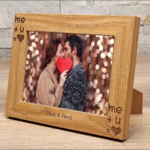 Personalised Photo frame - Me + U = Heart (EF33)