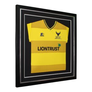 Framed Football Shirt finished framed shirt ready to hang