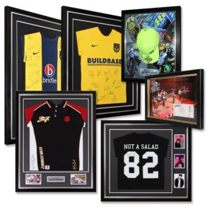 Framed Football Shirt finished framed shirt ready to hang