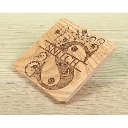 Bamboo Coaster - Split Letter Monogram design