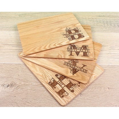 Wooden Placemat - Split Letter Monogram