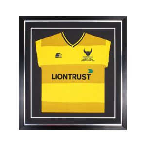 Framed Football Shirt finished framed shirt ready to hang