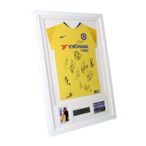 Framed Football Shirt finished framed shirt ready to hang