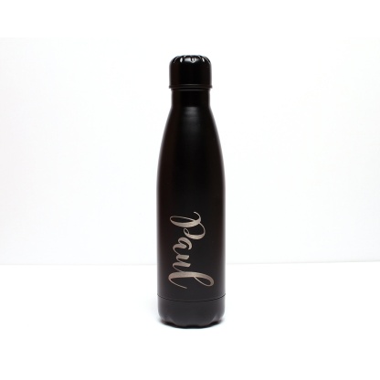 Personalised water bottle 500ml custom double walled thermal drinks bottle - 500ml, teacher gift, gym