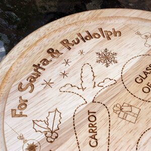Children's Christmas Eve plate, Personalised Santa plate, Wooden Snack And Drink Board, Santa treat plate