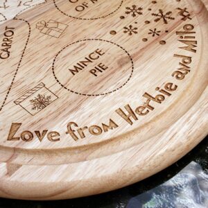 Children's Christmas Eve plate, Personalised Santa plate, Wooden Snack And Drink Board, Santa treat plate