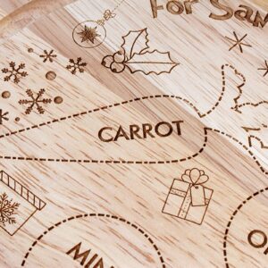 Children's Christmas Eve plate, Personalised Santa plate, Wooden Snack And Drink Board, Santa treat plate