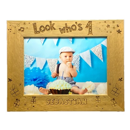 Personalised 1st Birthday Photo Frame - 1st Birthday Frame - Personalised Look Who’s 1 design (EF37)