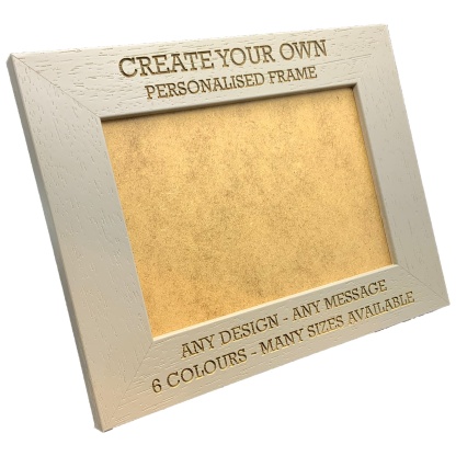 Personalised Wooden Photo Frame Custom Engraved Any Message Portrait or landscape - 6 colours available and 12 sizes (EF1)