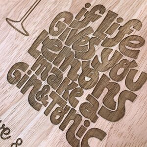 Personalised G&T Chopping Board, Gin and Tonic, Drinks Chopping Board, Chopping Board, Gin Lovers Gift, Personalised Gin and Tonic, Gin Gift