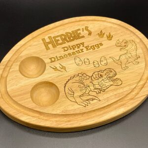 Personalised dippy dino egg board, perfect gift idea and making breakfast fun. Ideal gift for kids, Birthday, Easter, Christmas