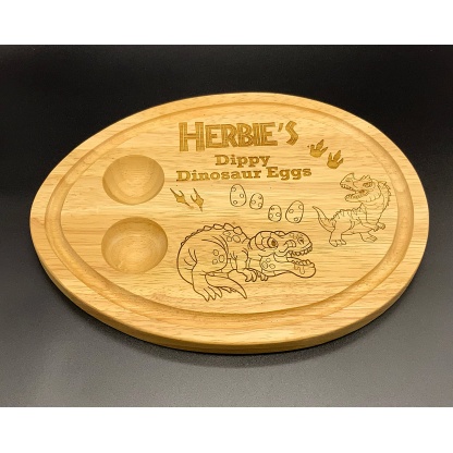 Personalised dippy dino egg board, perfect gift idea and making breakfast fun. Ideal gift for kids, Birthday, Easter, Christmas