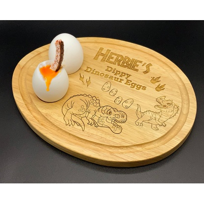 Personalised dippy dino egg board, perfect gift idea and making breakfast fun. Ideal gift for kids, Birthday, Easter, Christmas