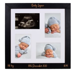 Personalised baby frame, Multi Aperture Photo Frames - Newborn baby - Laser etched personalisation - available in 6 colours and 4 layouts