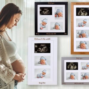 Personalised baby frame, Multi Aperture Photo Frames - Newborn baby - Laser etched personalisation - available in 6 colours and 4 layouts