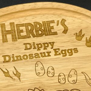 Personalised dippy dino egg board, perfect gift idea and making breakfast fun. Ideal gift for kids, Birthday, Easter, Christmas