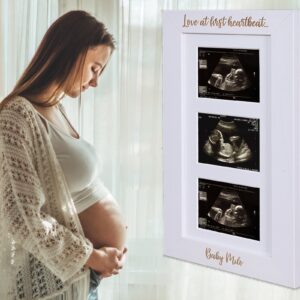 Baby Scan Photo Frame - Frame for three scan photos - available in 6 colours - Baby Reveal - Baby Shower - BF1