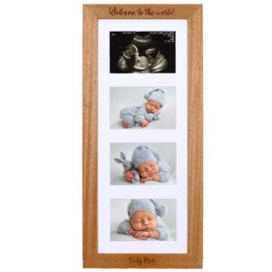 Personalised baby frame, Multi Aperture Photo Frames - Newborn baby - Laser etched personalisation - available in 6 colours and 4 layouts