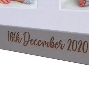 Personalised baby frame, Multi Aperture Photo Frames - Newborn baby - Laser etched personalisation - available in 6 colours and 4 layouts