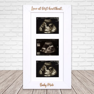 Baby Scan Photo Frame - Frame for three scan photos - available in 6 colours - Baby Reveal - Baby Shower - BF1