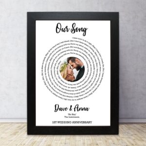 Wedding Custom Print Vinyl Record Print Song Lyrics, Personalised Anniversary Gift, Wife Husband Girlfriend gift, Birthday gift her him