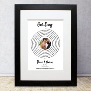 Wedding Custom Print Vinyl Record Print Song Lyrics, Personalised Anniversary Gift, Wife Husband Girlfriend gift, Birthday gift her him