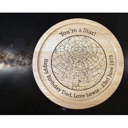 Custom Star Map Chopping Board, Constellation Print, Night Sky Print, Wedding Gift, Anniversary Gift for Men, Gift for Women