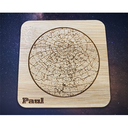 Personalised Star Map bamboo coasters, Unique Custom Star Map, Wedding Gift, Anniversary Gift, Couple Gift, Birthday Gift
