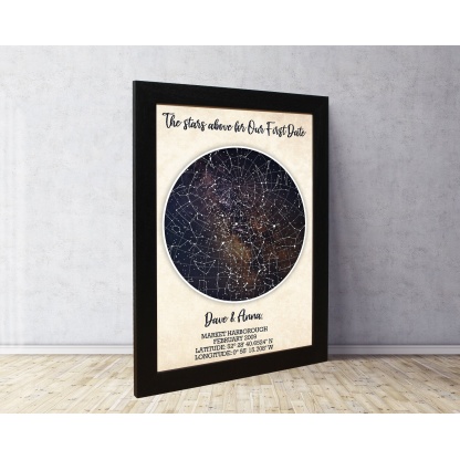 Unique Custom Star Map, Personalised Star Map, Galaxy Star Map, Wedding Gift, Anniversary Gift, Gifts for Men, Gifts for Women, Couple Gift