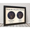Unique Custom Star Map, Personalised Dual Star Map, Galaxy Star Map, Wedding Gift, Anniversary Gift, Gifts for Men, Gifts for Women