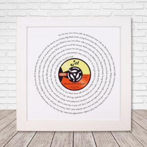 Music Lover Gifts, Personalised Lyrics Print, Record Print With Lyrics, Any Song, Any Artist, 10x10 or 12x12" print size