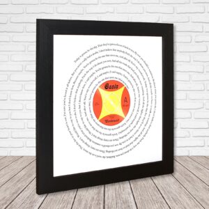 Music Lover Gifts, Personalised Lyrics Print, Record Print With Lyrics, Any Song, Any Artist, 10x10 or 12x12" print size