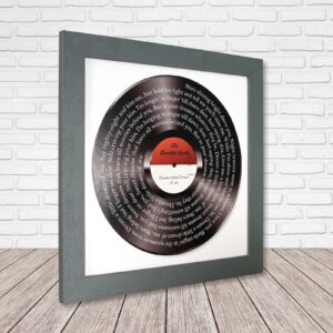 Music Lover Gifts, Personalised Lyrics Print, Record Print With Lyrics, Any Song, Any Artist, 10x10 or 12x12" print size