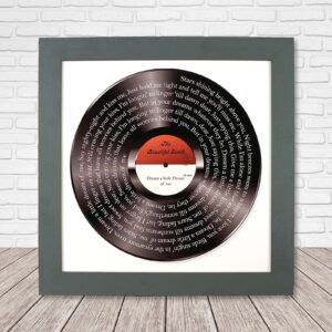 Music Lover Gifts, Personalised Lyrics Print, Record Print With Lyrics, Any Song, Any Artist, 10x10 or 12x12" print size