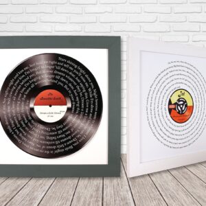 Music Lover Gifts, Personalised Lyrics Print, Record Print With Lyrics, Any Song, Any Artist, 10x10 or 12x12" print size