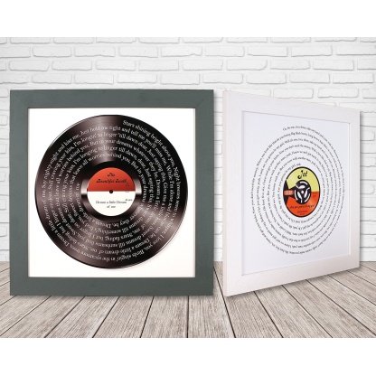 Music Lover Gifts, Personalised Lyrics Print, Record Print With Lyrics, Any Song, Any Artist, 10x10 or 12x12" print size