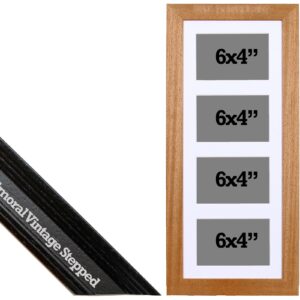 Multi Aperture Photo Frame. Holds Four 6x4" photos. 20x50cm. Portrait or Landscape. Laser etched Personalisation is available