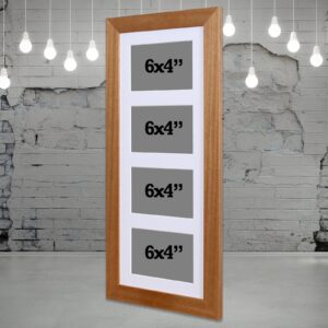 Multi Aperture Photo Frame. Holds Four 6x4" photos. 20x50cm. Portrait or Landscape. Laser etched Personalisation is available