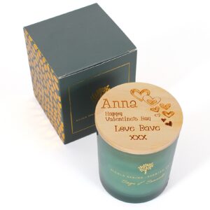 Personalised Candle, Custom Message Candle Gift, Personalised Scented Soy Candle - Sage and Seasalt scent - 130g - 21hr burn time