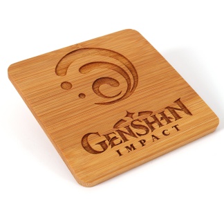 Genshin Impact Bamboo Coaster - Genshin Impact Vision symbols