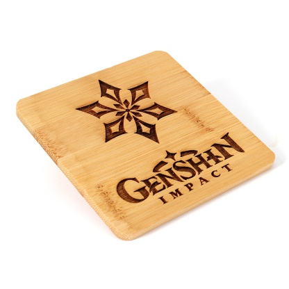 Genshin Impact Bamboo Coaster - Genshin Impact Vision symbols