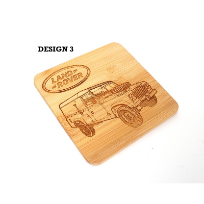 Bamboo Coaster, Land Rover Defender, Defender, Land Rover, Off Road, Gift, Christmas, Birthday, Valentines gift