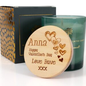 Personalised Candle, Custom Message Candle Gift, Personalised Scented Soy Candle - Sage and Seasalt scent - 130g - 21hr burn time