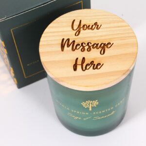 Personalised Candle Gift, Custom Message Candle Gift, Personalised Scented Soy Candle - Sage and Seasalt scent - 130g - 21hr burn time