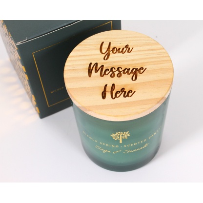 Personalised Candle Gift, Custom Message Candle Gift, Personalised Scented Soy Candle - Sage and Seasalt scent - 130g - 21hr burn time